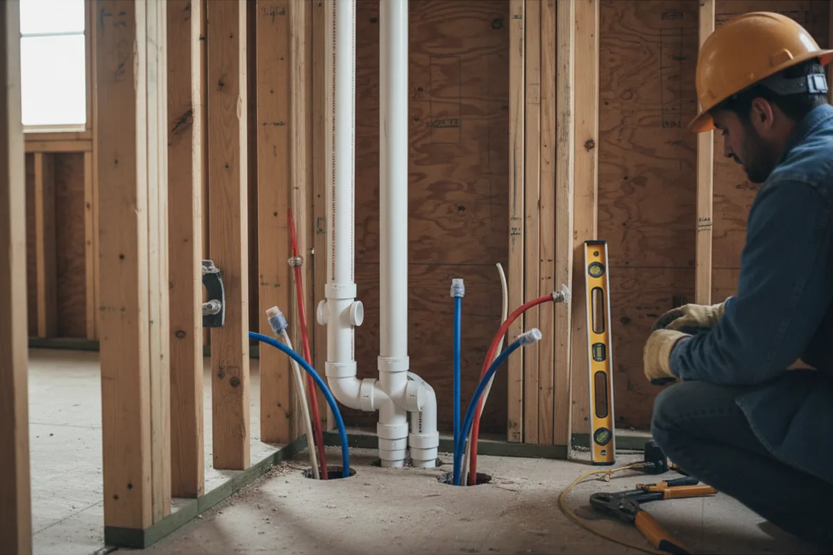 Drain and supply rough-in during Leak Detection in Castle Rock